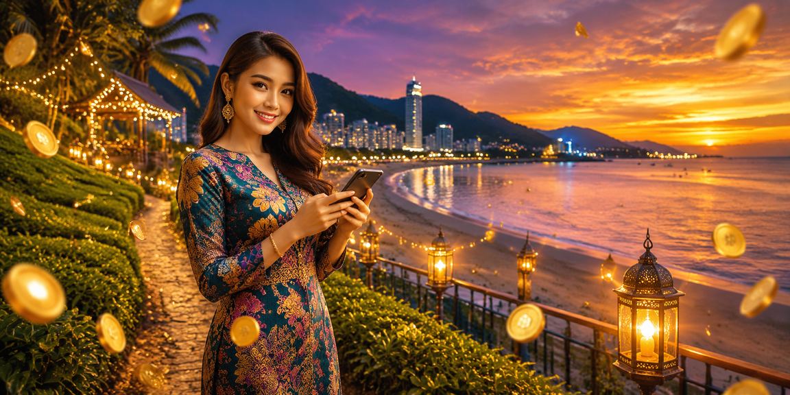 Pemain Penang mengakses kasino langsung melalui telefon pintar dengan antara muka batik yang elegan